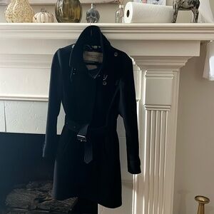 Burberry Stand Collar Knee length Wool Coat